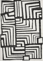 Abani Nomad Cream & Grey Area Rug 9' x 12' for Living Room, Bedroom - Geometric Box Design - Durable & Easy to Clean