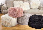 SARO LIFESTYLE Mongolian Lamb Fur Wool Pouf