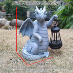 Dragon Solar Outdoor Garden Statue - Dragon Outdoor Figurie Lights - Yard Decorative Outdoor Statue Suitable for Patio, Balcony, Patio Decoration - Specially Customized Gift for Mom