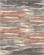 Area Rugs 8x10 Machine Washable Rug for Bedroom Living Room Dining Room, Large Modern Abstract Soft Rugs, Indoor Low Pile Carpet with Non Slip Rubber Backing, Ocher Brown