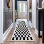 Rugshop Black and White Checkered Area Rug – High-Contrast Grid Pattern Carpet for Living Room, Bedroom, or Dorm – Trendy Contemporary Soft Floor Décor 2' 3" x 8' Runner Black