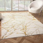 LUXE WEAVERS Sunset Collection 372 Gold 5x7 Modern Abstract Area Rug