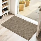 COSY HOMEER-Door-Mat 20" x 32" Non Slip Absorbent Entryway Rugs Dirt Trapper Doormats Washable Entrance Mats Low Pile Welcome Floor Mat for Front Back Door and Entry Mats,Taupe