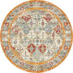 Unique Loom Rosso Collection Vintage, Traditional, Bohemian, Geometric, Distressed, Southwestern Area Rug, 8' 0" x 8' 0", Beige/Orange