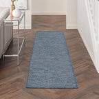 Nourison Positano Navy Blue 2' x 6' Area Rug Easy Clean, Non Shedding, Bed Room, Living Room, Dining Room, Kitchen (6' Runner)