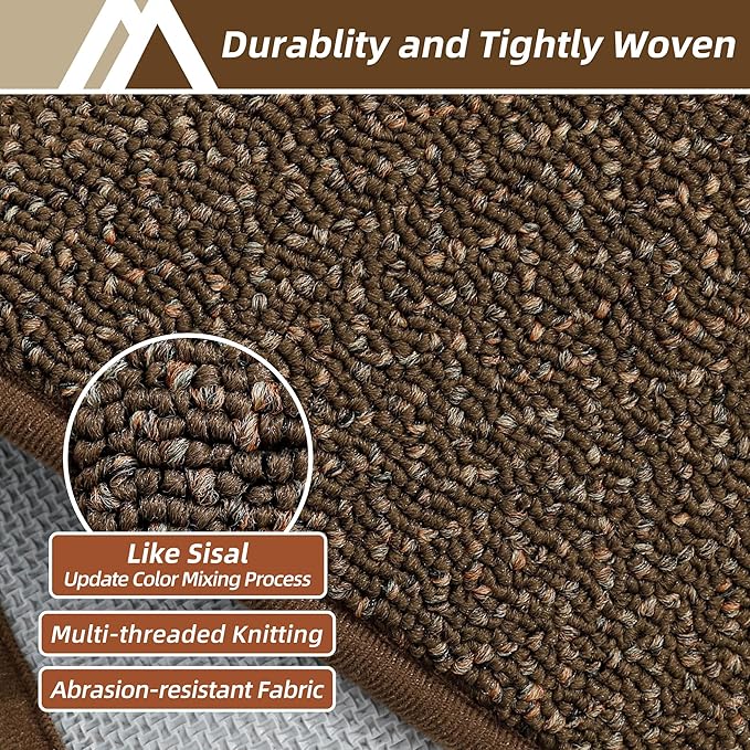 COSY HOMEER-Door-Mat 36"x60" Non Slip Absorbent Entryway Rugs Dirt Trapper Doormats Washable Entrance Mats Low Pile Welcome Floor Mat for Front Back Door and Entry Mats,Brown