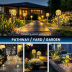 SOLPEX Solar Garden Lights String - 3 Pack Warm White, Solar Powered Cracked Glass Ball, Waterproof for Outdoor & Patio Decoration