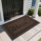 Yimobra Welcome Mat, Heavy Duty Sturdy Door Mats for Home Entrance Outdoor Indoor, Front Doormat for Outside Patio Floor Entry Porch Garage Office, Waterproof, Low Profile, 60 x 36, Coffee