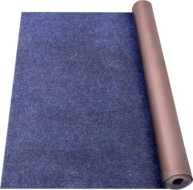 Marine Carpet,6 FT x 10 FT Deep Blue Indoor Outdoor Carpet 0.2" Thick Boat Carpet with Water-Proof TPE Backing, Non-Slide Outdoor Marine Carpet Roll for Home, Patio, Porch, Deck