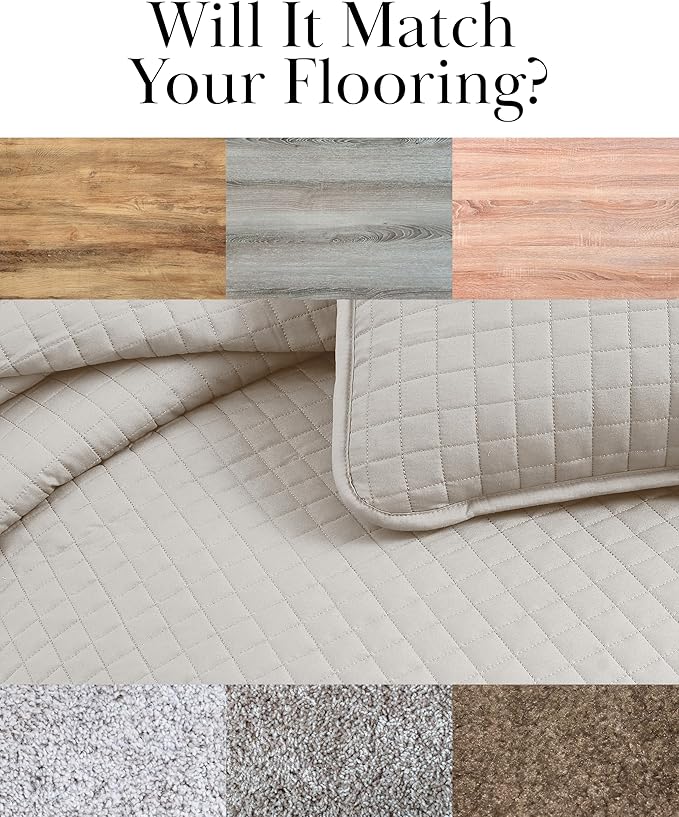 Southshore Fine Living, Inc. King Size Quilt Bedding Set, Soft Microfiber Bedspread, Stain & Pet Hair Resistant Bedding Coverlet, King Size/California Quilt Set with 2 Pillow Shams, Bone