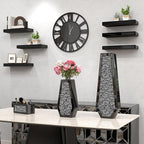 SHYFOY Large Wall Clock - 31.5" Modern Black Wall Clock with Roman Numerals, Decorative Wall Clocks for Living Room, Bedroom, Office - Easy to Hang, Silent Non-Ticking