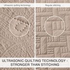 Love's cabin Twin Quilt Set Burlwood Bedspreads Bedding Set - Soft Bed Lightweight Bedspread Comforter - Modern Style Coin Pattern Coverlet for All Season - 2 Pieces (1 Quilt, 1 Pillow Sham)