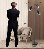 Tree Floor Lamp with 3 Light 9W E26 LED Bulbs,Black Standing Tall Pole Lamp with 3 Adjustable Rotating Lights,Modern Floor Lamp for Living Room Bedroom Office,Reading Room