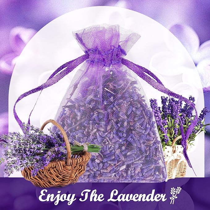 Demissle 160 Pcs French Lavender Sachets Bags Bulk for Drawers and Closets Home Fragrance Dried Flower Lavender Sachets Bridal Shower Favors