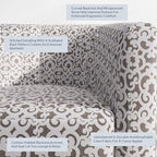 BELLEZE Accent Barrel Chair Set of 2, Linen Round Chair Club Tub Sofa Corner Chair with Flared Legs and Cozy Soft Padding for Living Room Bedroom Waiting Room - White & Brown