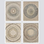 SIGNWIN Framed Art Beige Abstract Geometric Circle Stroke Minimalist Folk Boho Mid-Century Inspired Digital Print Decorative Zen Bedroom Relax Multicolor - 12"x16"x4 White