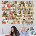 Artivo Aesthetic Wall Collage - Cottagecore Nature Boho Designs, for Teen Girls' Bedrooms - 100 Posters, 4x6 Inch, Photos Collection