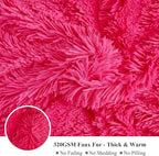 XeGe Luxury Faux Fur Blanket, Hot Pink Soft Big Fluffy Throw, Shaggy Plush Decorative Couch Throw, Cute Furry Fuzzy Bed Blanket for Bedroom Living Room, Hot Pink, 60x90