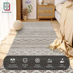 RUGSURE Washable Area Rugs 2'6'' x 8' - 1/6 Thick - Moroccan-Inspired -Stain & Water Resistant Non-Slip - Resistant Rug for Living Room, Bedroom, Nursery, Pet & Child Friendly (Brown)