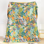 MSGKV Boho Throw Blanket for Couch and Sofa Cotton Blankets for Living Room Bedroom Reversable Florals Throw 60"x80" Breathable Cozy Blankets