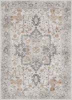 GENIMO 29"x17" Area Rugs for Living Room, Machine Washable Non Slip Vintage Rugs, Low Pile Soft Chenille Print Rug for Bedroom, Dining Room, Home Office, Light Taupe Brown