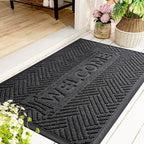 Mibao Front Door Mat Outside Entrance, Durable Outdoor Indoor Mat, Low Profile Heavy Duty Doormat, Non-Slip, Traps Dirt and Moisture, Easy Clean Patio Porch Entryway Mat, 29.5" x 17", Grey