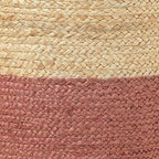 REDEARTH · Cylindrical Pouf Foot Stool Ottoman - Jute Braided Pouffe Poof Accent Sitting Footrest for Living Room, Bedroom, Nursery, Patio, Lounge (Natural Rust, 14.5"x14.5"x16")