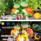 Malister Garden Turtle Figurines Outdoor Decor - Outdoor Statues with Solar LEDs for Patio Decor, Spring Summer Fall, Garden Art Outdoor Lawn Yard Art Gift, Statue Housewarming Gifts