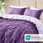 Love's cabin Dark Purple Twin Comforter Set - Twin XL Size Comforter Set Dorm Bedding, 2 Pieces Cute Floral Bedding, Soft Reversible Flowers Comforter, 1 Comforter & 1 Pillow Sham