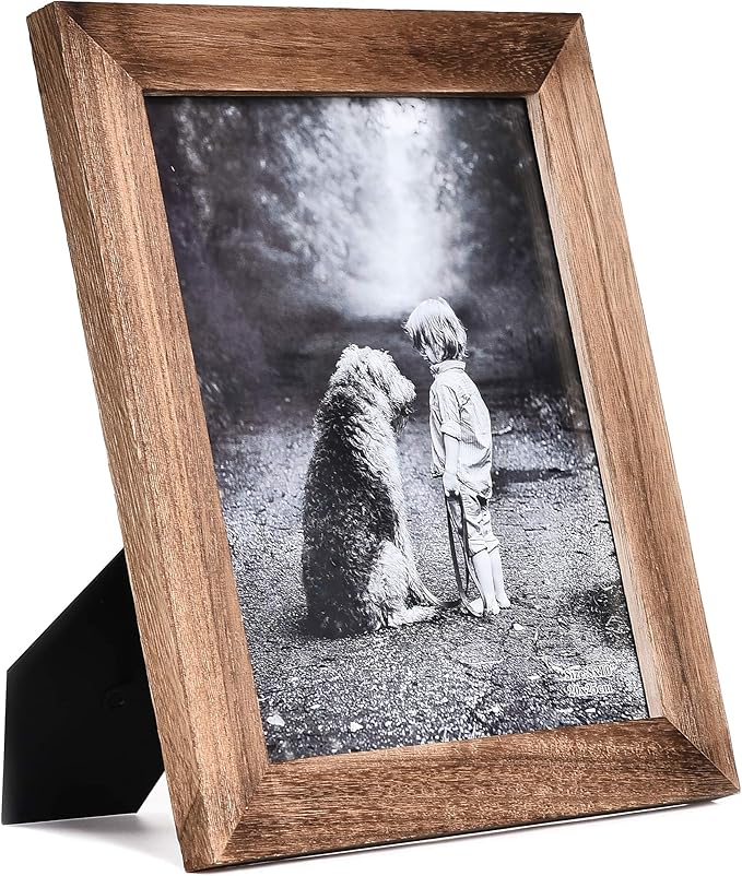 Yaetm-8x10 Picture Frame, Natural Solid Wood Photo Frame Display for Tabletop And Wall High Definition Glass Carbonized Black(2 pack)