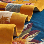 Boho Throw Blanket for Couch Sofa Bed, 100% Cotton Woven Quilt with Tassel 60”x80”, Super Soft Muslin Blanket with Floral Printed, Decorative Reversible Bed Blanket/Cover for All Seasons