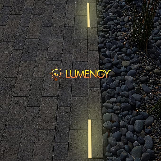 LUMENGY Paver Light Slim 0.5x12 Inch (0.55 x 11.8) Glare-Free Steel Lighting for Pavers, Brick, Walls, Driveways, Walkways & Pathways, 2700K Warm White, Waterproof, Drive-Over, Weird 12V AC/DC