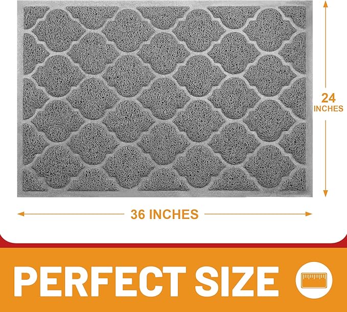 Door Mat Outdoor, 24x36, Welcome Mats for Entryway, Front Doormat for Home Entrance, Indoor Floor Mat, Durable, Non-Slip, Boot Scraper, Catches Muddy and Dirt(Grey)