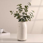 VICTOR & TERESA Rustic Large White Vase for Home Decor, 10'' Tall Ceramic Vases for Flowers, Farmhouse Decorative Vases for Pampas Grass, Table, Mantel, Living Room, Centerpieces