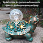 JOYBEE Garden Statues Turtle with Solar Lantern Outdoor Decor-Turtle Solar Figurines Lights Decorations for Patio Yard Lawn Ornaments-Gifts for Birthday Easter Housewarming