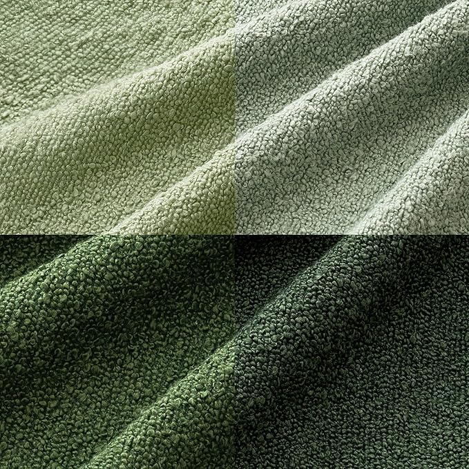 MIULEE Pack of 4 Christmas Decorative Sage Green Textured Boucle Throw Pillow Covers 20x20 Inch Forest Green Accent Solid Pillow Cases Soft Couch Cushion for Modern Farmhouse Boho Bed Room Home Decor