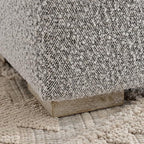 KINWELL 18.5" Wide Modern Square Boucle Upholstered Ottoman with Solid Wood Legs, Cube Ottoman Multi-Functional Sofa Footrest, Extra Seating for Living Room, Bedroom, Fully Assembled (Black and White)