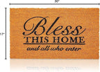 Juvale Coco Coir Door Mat 17 x 30 in - Bless This Home and All Who Enter Doormat for Front Entrance