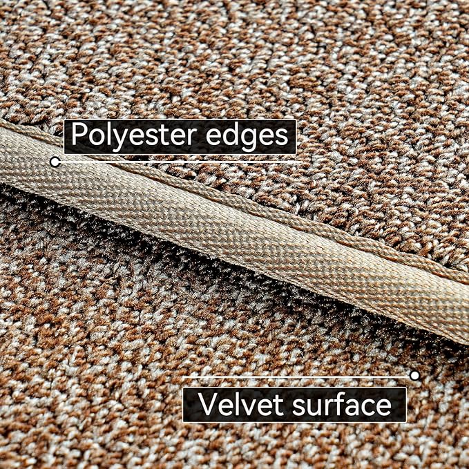 Runner Rug with Non Slip Rubber Backing, Washable Soft Floor Carpet for Kitchen, Hallway, Entryway Indoor, Bedroom, Laundry, Low Pile Area Rugs, Solid color with Pointillism style, 2*10 ft BROWN