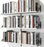 Heimlove Floating Shelves for Wall, 36 Inch Long Wood Floating Bookshelf Set of 3, Wall Mounted Hanging Shelf for Bathroom Bedroom Kitchen, White