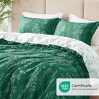 Love's cabin Emerald Comforter Set King - King Size Comforter Set, 3 Pieces Cute Floral Bedding Sets for All Seasons,1 Soft Reversible Botanical Flowers Comforter and 2 Pillow Shams