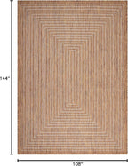 Adiva Rugs Outdoor Indoor Area Rug, Weather Resistant, Easy to Clean, Stain Resistant Floor Mat for Dining Room, Backyard, Deck, Patio (Wooden, 9' x 12')