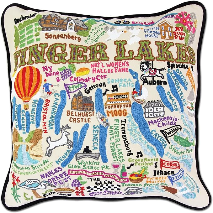 Catstudio Finger Lakes Embroidered Decorative Throw Pillow