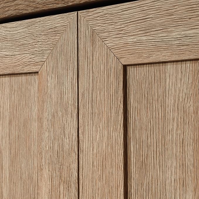 HomePlus Kitchen Pantry Storage Cabinet with Adjustable Shelves, Laundry Bathroom Storage Cabinet, Brushed Oak Finish