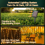 Solar String Lights 240LED 79FT, IP67 Waterproof Solar Lights for Outside with 8 Lighting Modes, Upgraded Solar Panel Fairy Lights for Garden Party Wedding Decorations (Warm White)