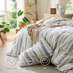 Bedsure Waffle Weave Duvet Cover Queen - 100% Cotton Boho Duvet Cover Set with 2 Pillowcases - Extra Soft Cream White Textured Comforter Cover with Zipper Closure (Queen, 90"x90")