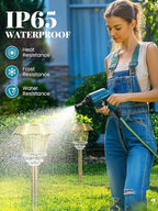 Solar Lights Outdoor Waterproof,6 Pack Gold Solar Pathway Lights with 10-40 LM Dimmable Glass and Metal, Solar Powered Garden Fall Decor for Yard,Patio,Pathway,Driveway(Warm White)