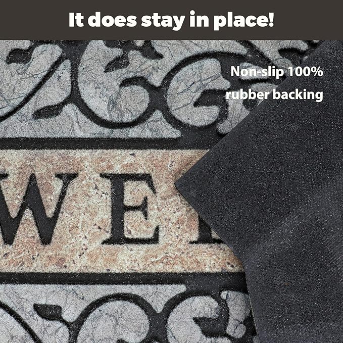 24 * 36" Heavy Duty Welcome Mats Outdoor No Slip Rubber Outdoor Mats for Home Entrance