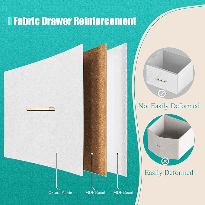 Large Dresser for Bedroom with 18 Drawers, Tall Fabric Storage Cabinet, Chest of Drawers for Closet, Nursery, Bedside, Living Room, Entryway, Hallway (White)