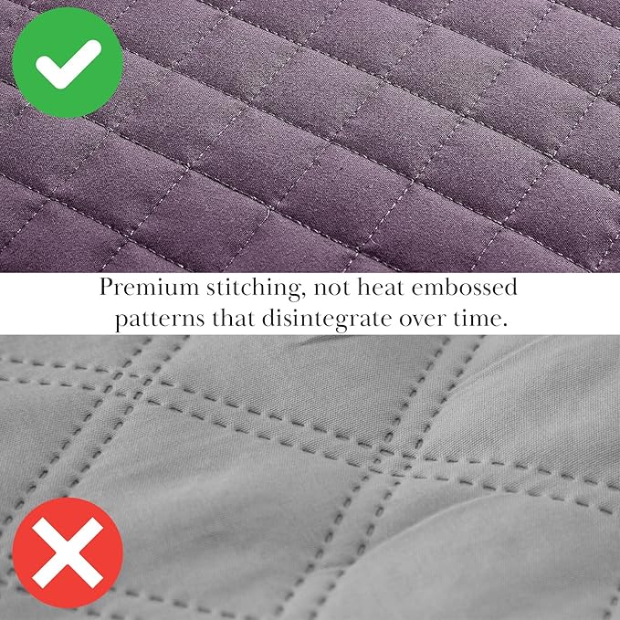 Southshore Fine Living, Inc. Quilts, Queen Size/Full Size Quilt Bedding Set, Stain & Pet Hair Resistant Bedding, Coverlet Queen Size/Full Size Lightweight Bedspread with 2 Pillow Shams, Purple